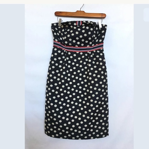 Anthropologie polka dot fit sheath front bow 4 - Picture 2 of 8